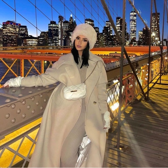 Zara Beige Wool Blend Oversized Coat - Picture 12 of 16